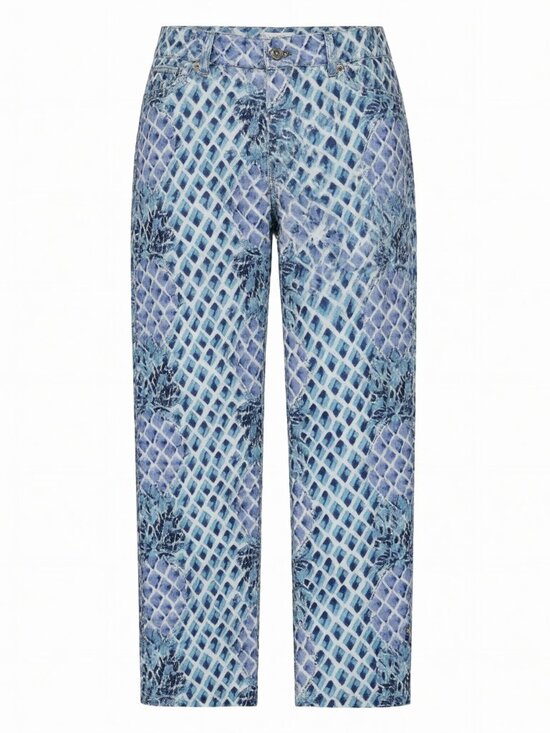 Lilly Pulitzer Pants - Lilly Pulitzer Women's Pants Size 2 Blue Geometric Floral Cotton Blend